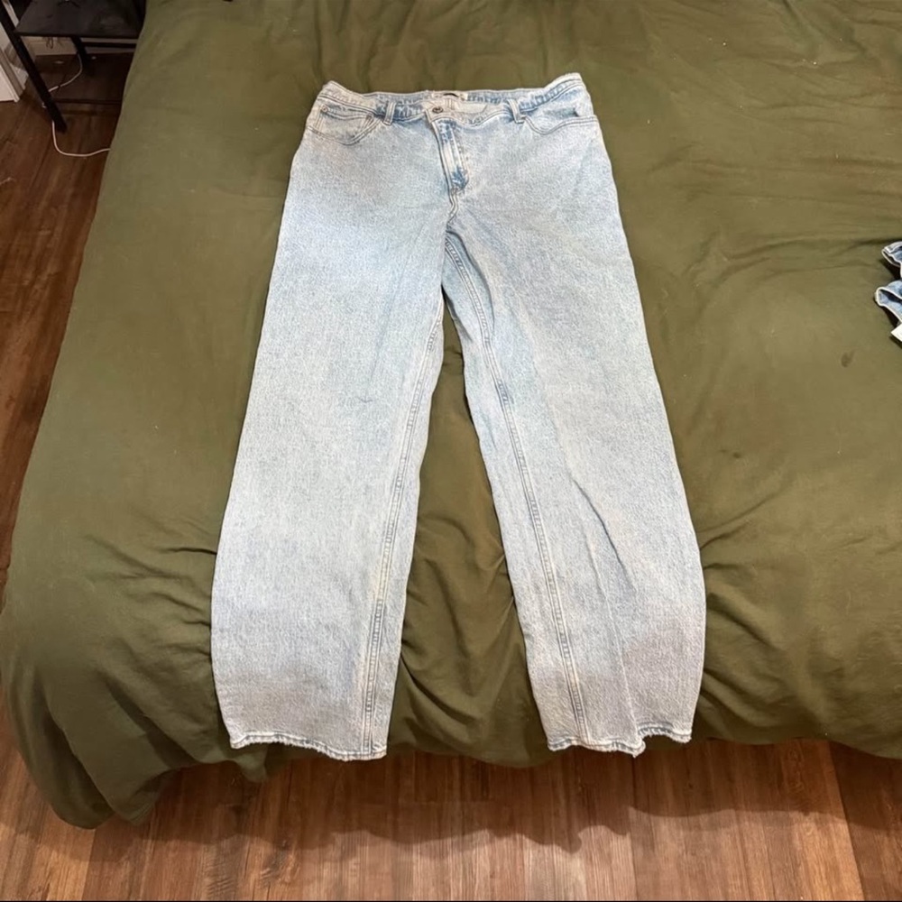 Abercrombie & Fitch Blue Straight Leg Jeans Relaxed Fit